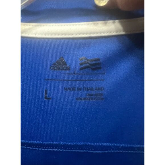 Adidas Mens Polo  Blue/White Sz L NWOT - Picture 3 of 6